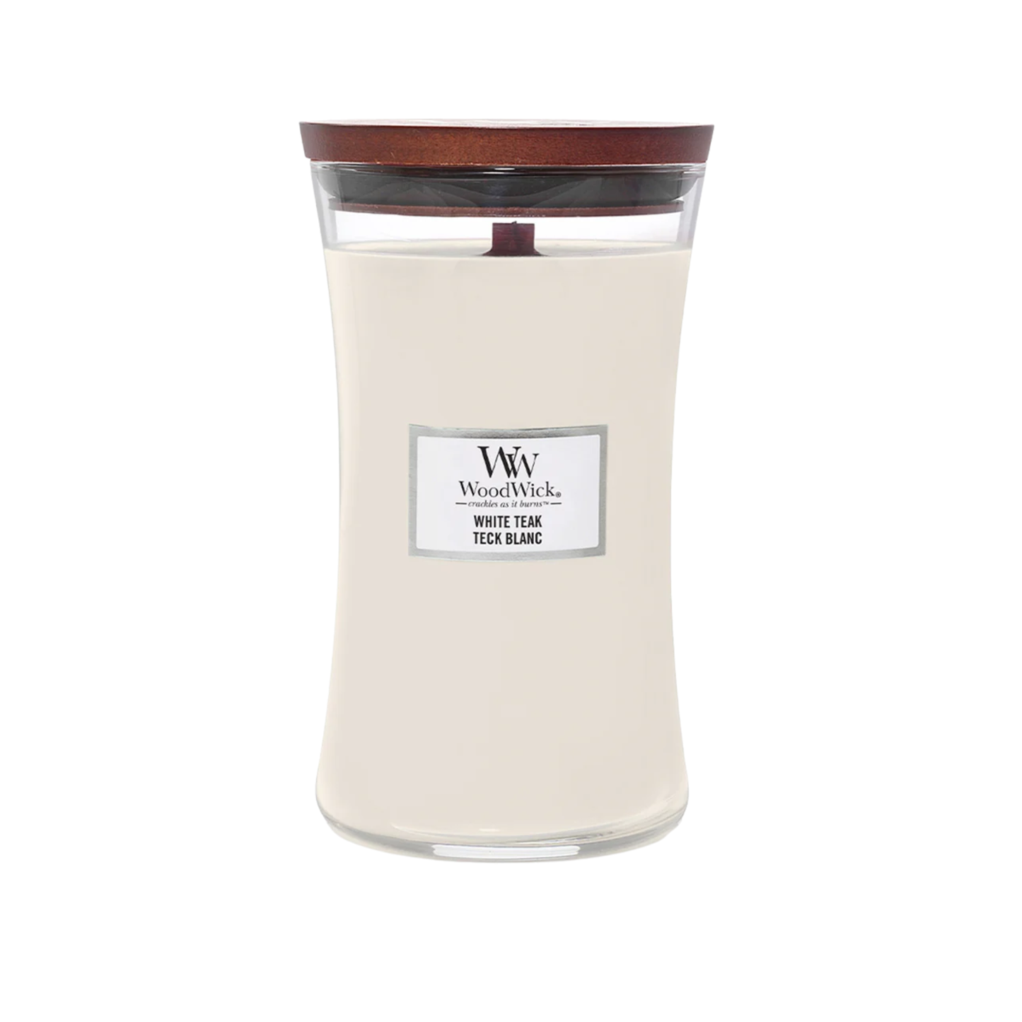 WOODWICK - LARGE HOURGLASS WHITE TEAK