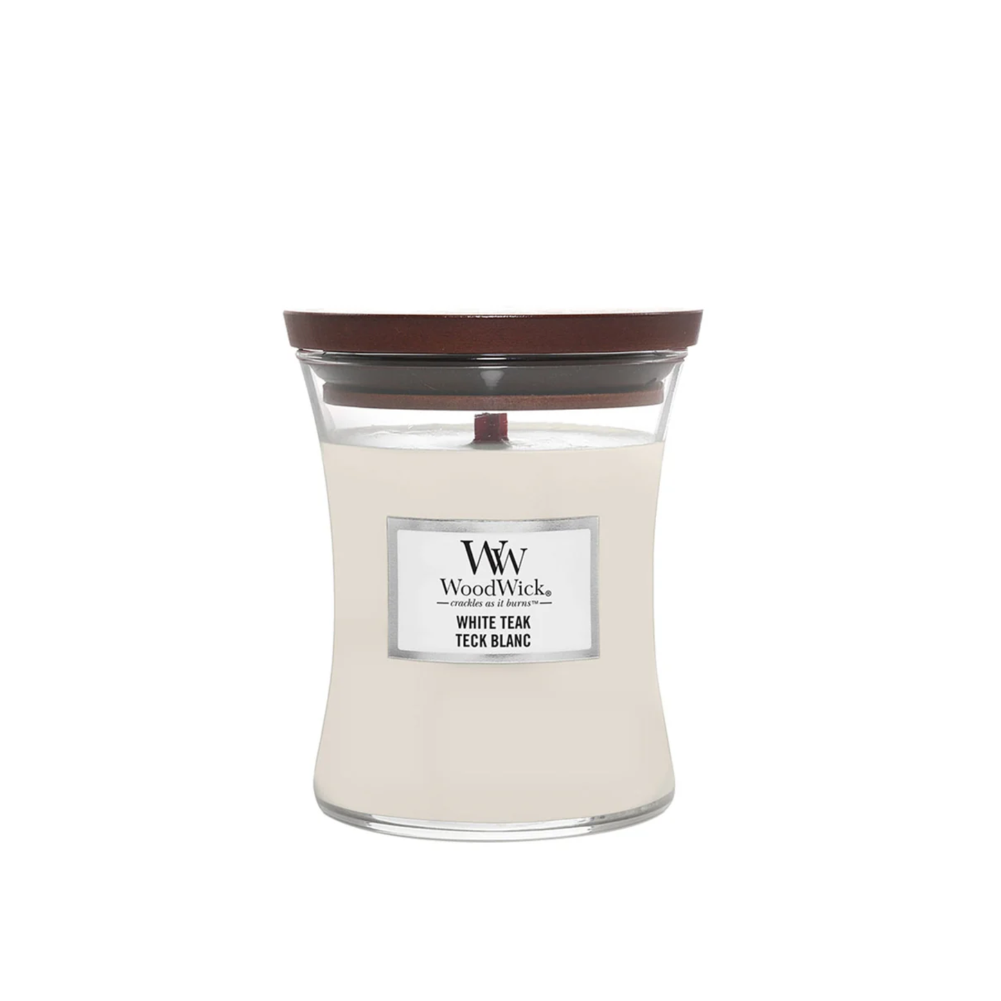 WOODWICK - MEDIUM HOURGLASS WHITE TEAK