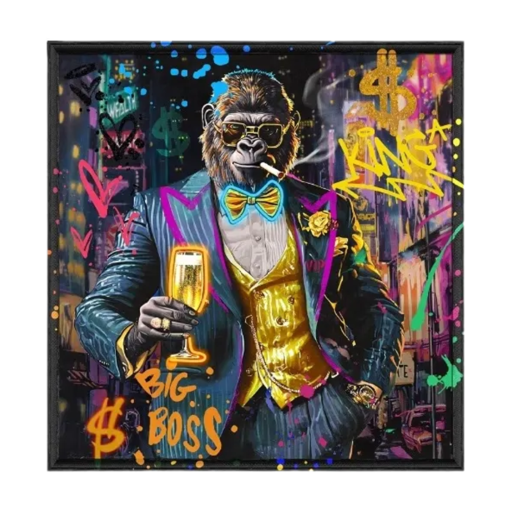 Palais Royal - Quadro led Monkey Gold 80x80