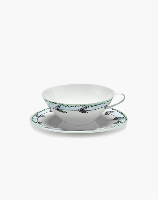 SERAX - Tea Cup + Saucer Blossom Milk