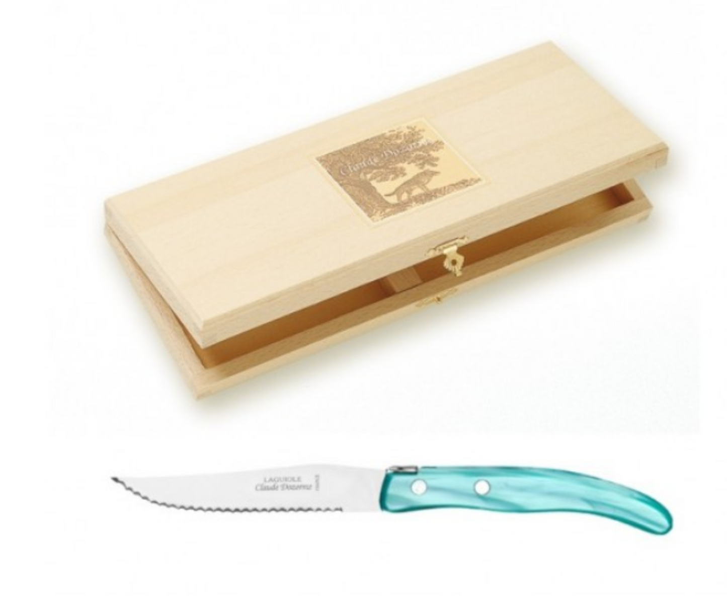 CLAUDE DOZORME - Coffret 6 couteaux steak Turquoise