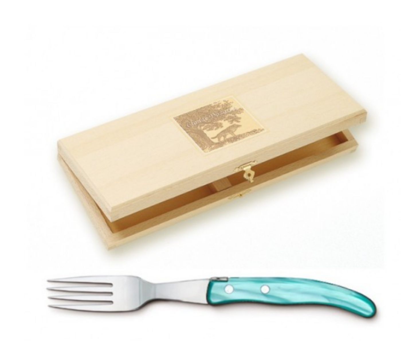 CLAUDE DOZORME - Coffret 6 fourchettes steak Turquoise