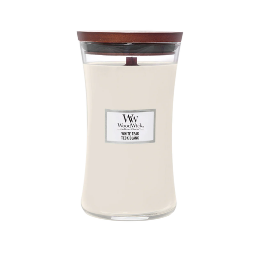 WOODWICK - LARGE HOURGLASS WHITE TEAK