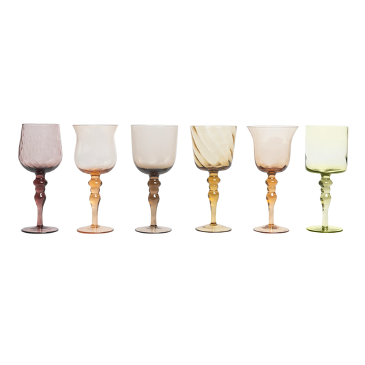 BITOSSI HOME - Set 6 calici stelo lav nuance Ambra rosa