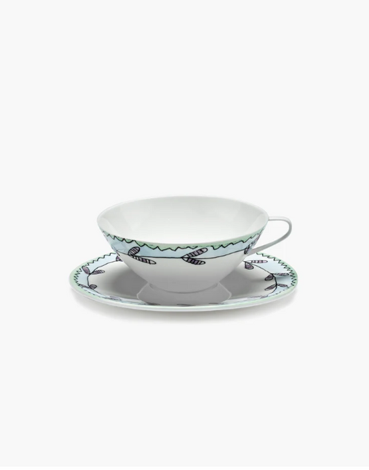 SERAX - Tea Cup + Saucer Blossom Milk