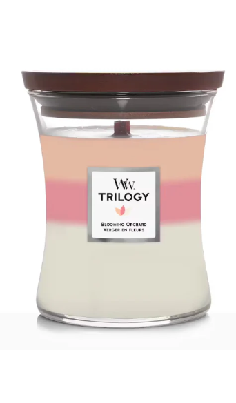 WOODWICK - WW TRILOGY MEDIUM HOURGLASS BLOOMING ORCHARD