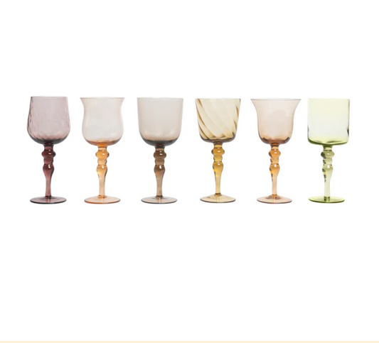 BITOSSI HOME - Set 6 calici stelo lav nuance Ambra rosa