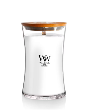 WOODWICK - LARGE HOURGLASS WHITE TEAK